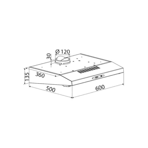 Hota incorporabila, Bomann, DU623.3A, 205 m³/h, 60 cm, alb