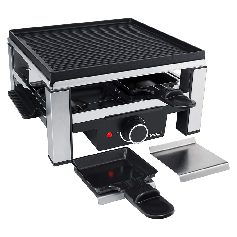 Plita grill si raclette, Steba Germany, RC104, 900 W, 4 persoane, inox