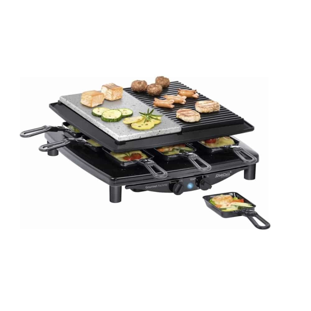 Plita grill si raclette, Steba Germany, RC4PLUS, 1400 W, 8 persoane, negru