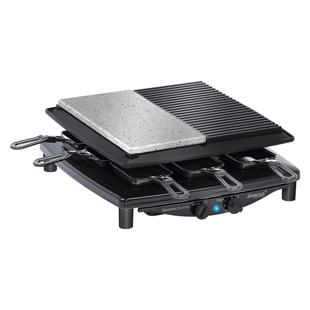 Plita grill si raclette, Steba Germany, RC4PLUS, 1400 W, 8 persoane, negru