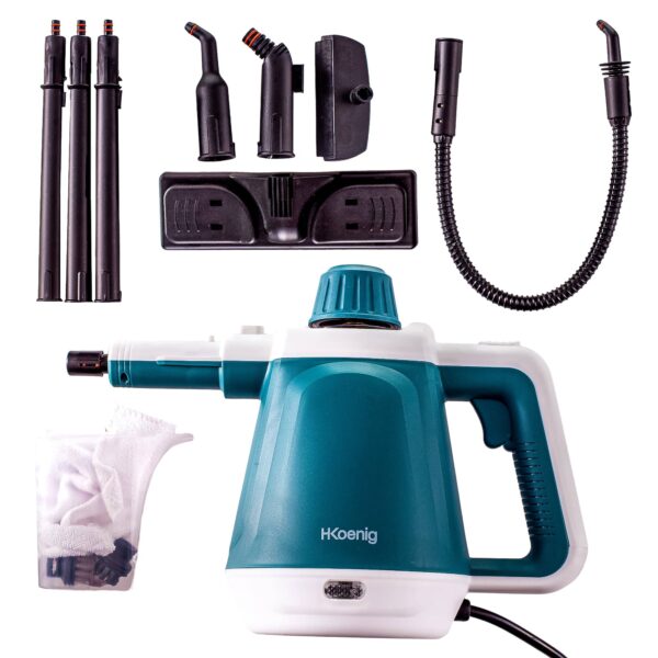 Aparat de curatat cu aburi, H.Koenig, NV680, 1200 W, 400 ml, verde