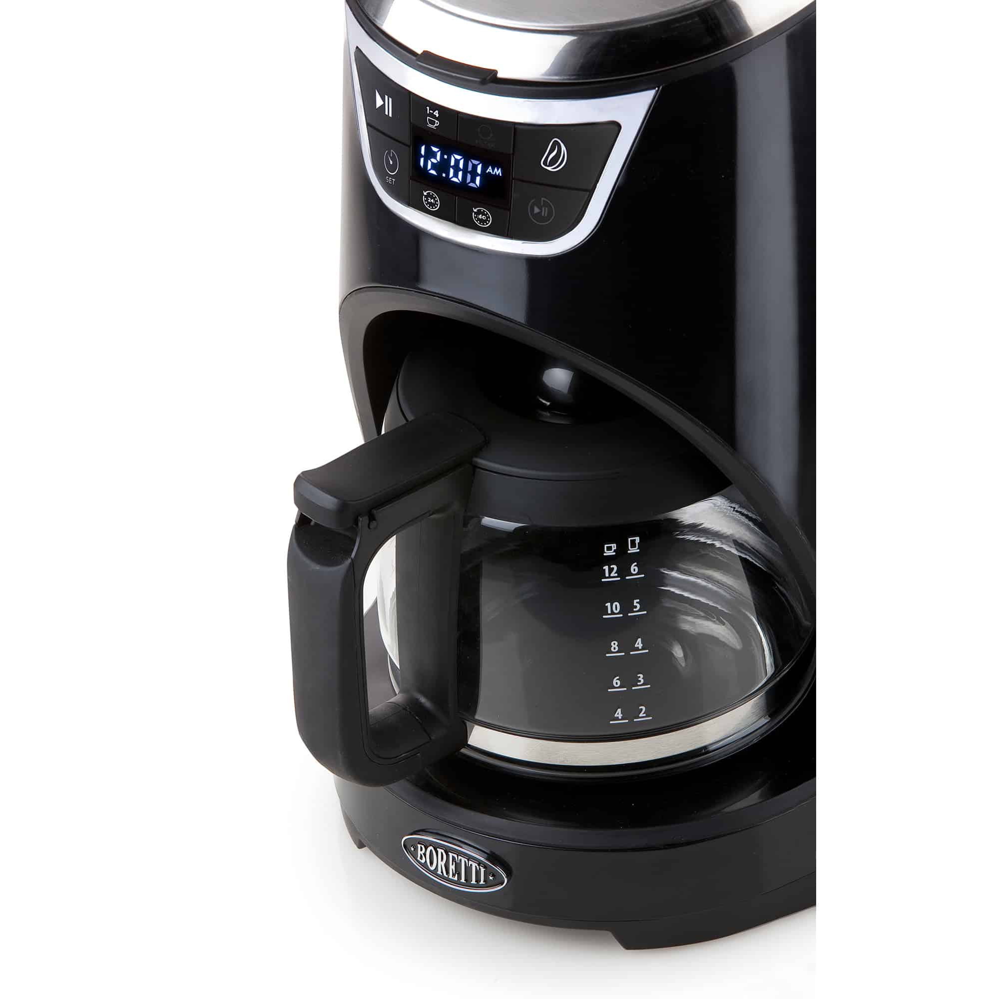 Cafetiera programabila, Boretti, Caffe Americano, 12 cani, negru
