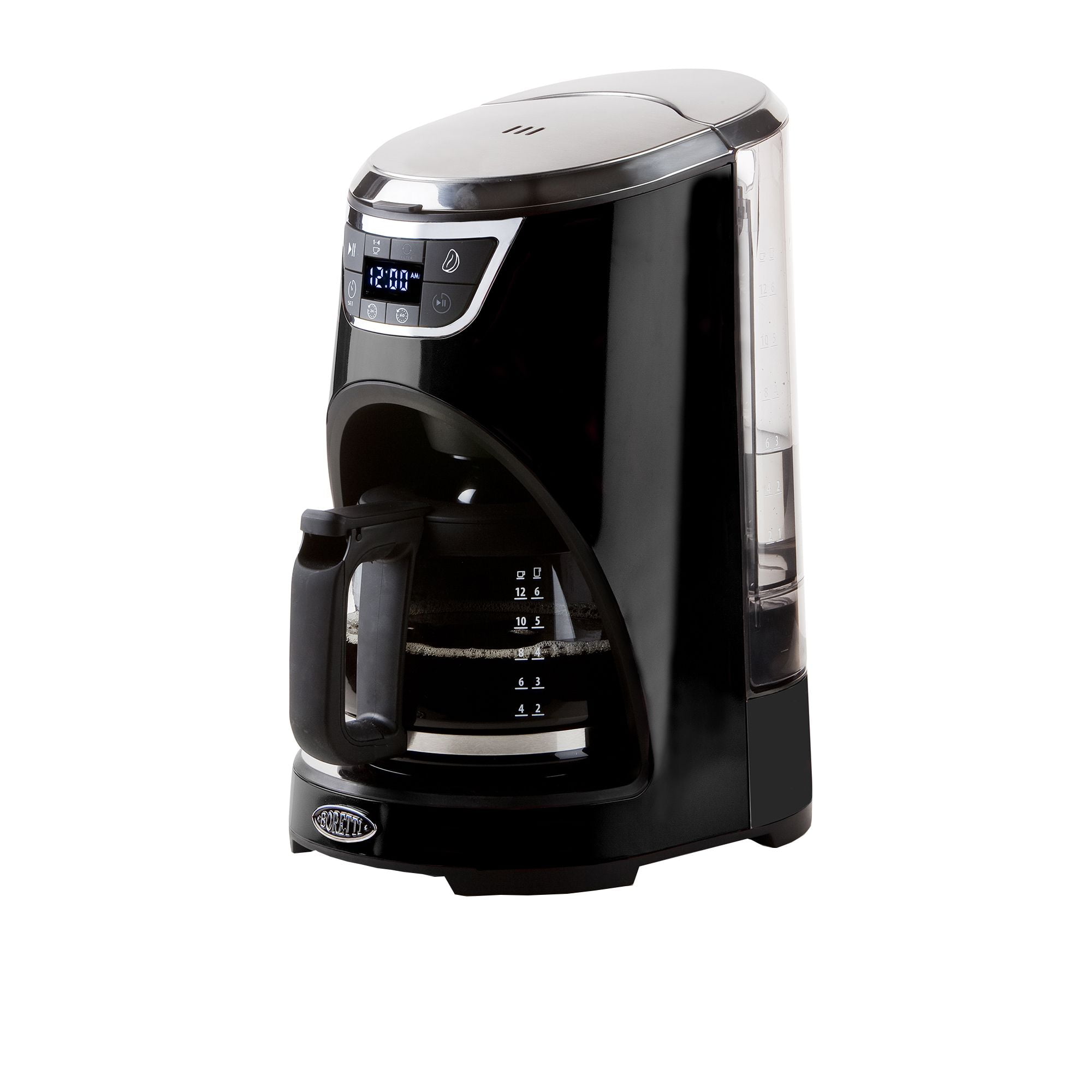 Cafetiera programabila, Boretti, Caffe Americano, 12 cani, negru