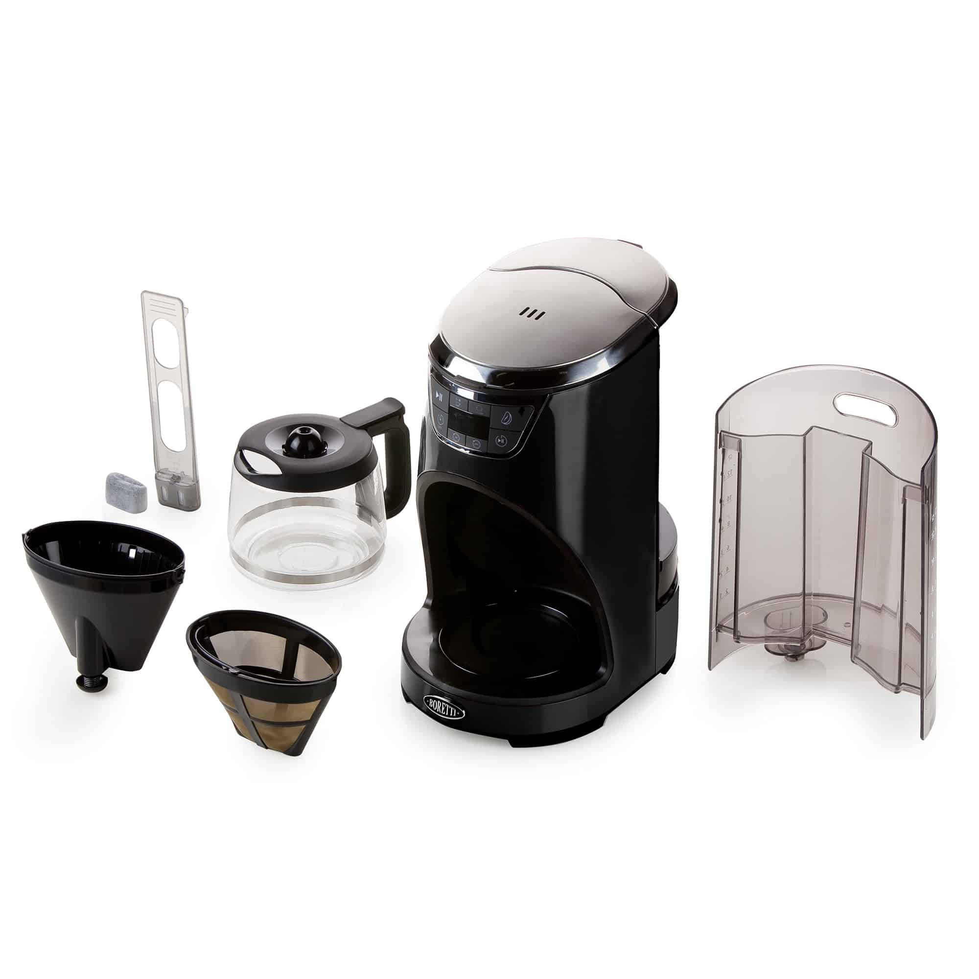 Cafetiera programabila, Boretti, Caffe Americano, 12 cani, negru
