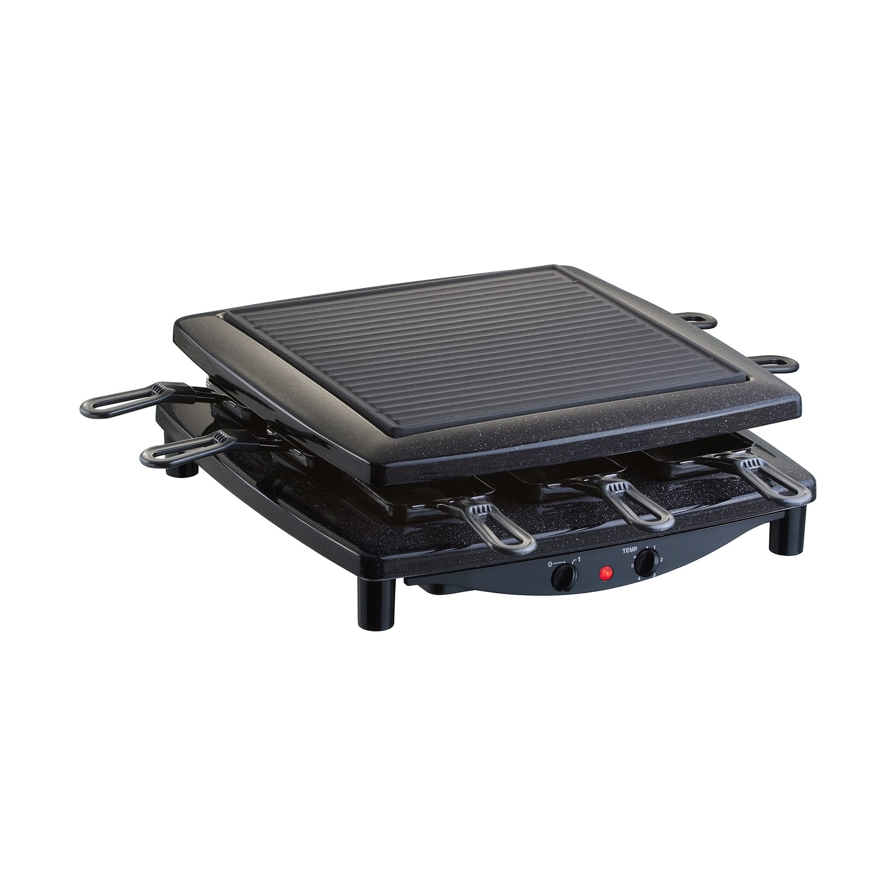 Plita grill si raclette, Steba Germany, RC3PLUS, 1450 W, 8 persoane, negru