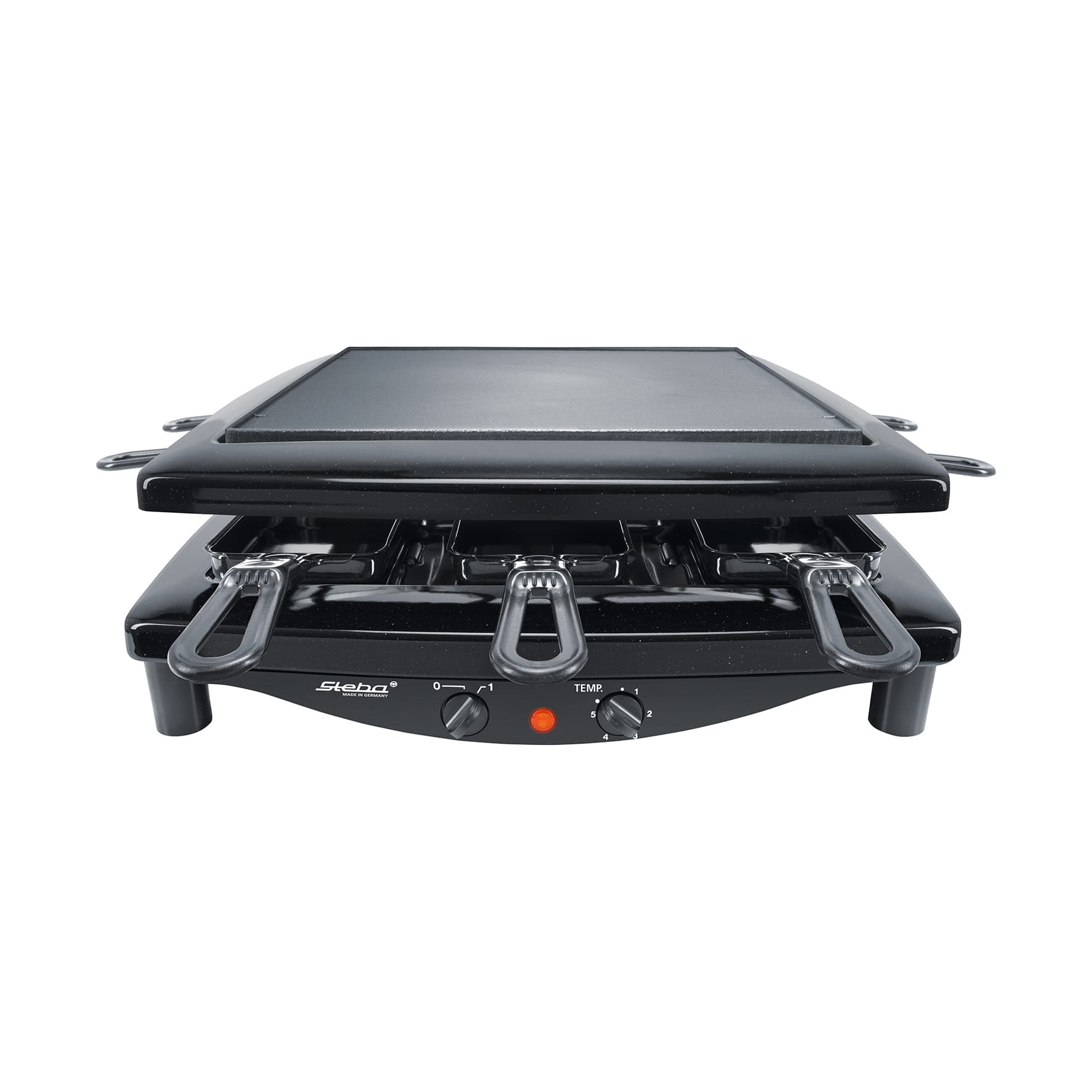 Plita grill si raclette, Steba Germany, RC3PLUS, 1450 W, 8 persoane, negru