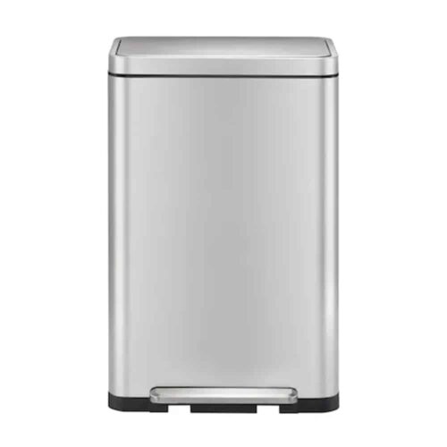 Cos de gunoi cu pedala, EKO, X-Cube Recycling, 20+20 litri, 2 compartimente, inox