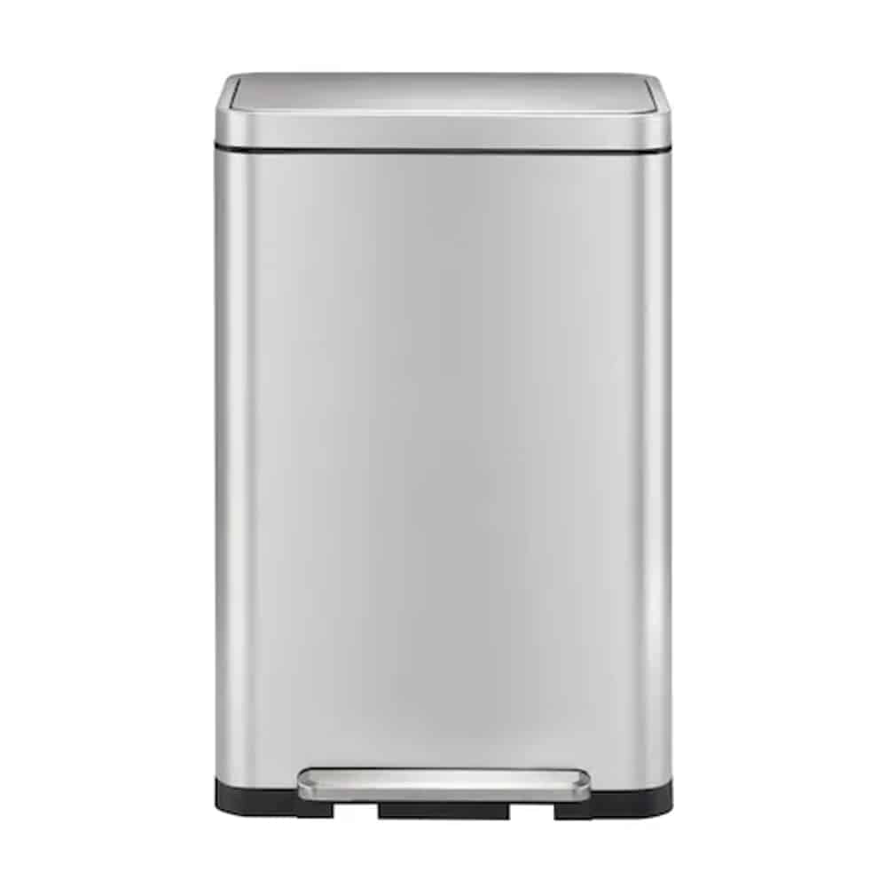 Cos de gunoi cu pedala, EKO, X-Cube Recycling, 20+20 litri, 2 compartimente, inox