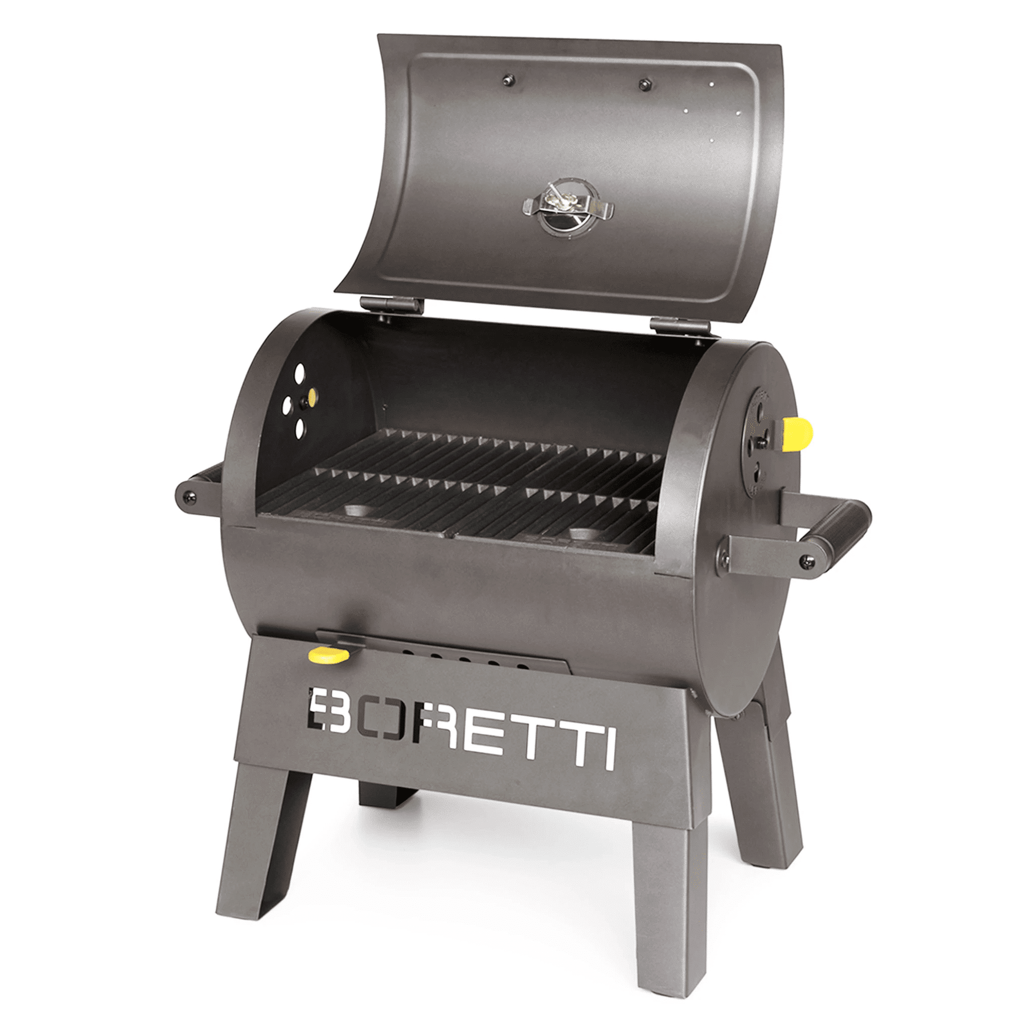 Gratar cu carbuni si termometru integrat, Boretti, TERZO, 30x40 cm, gri