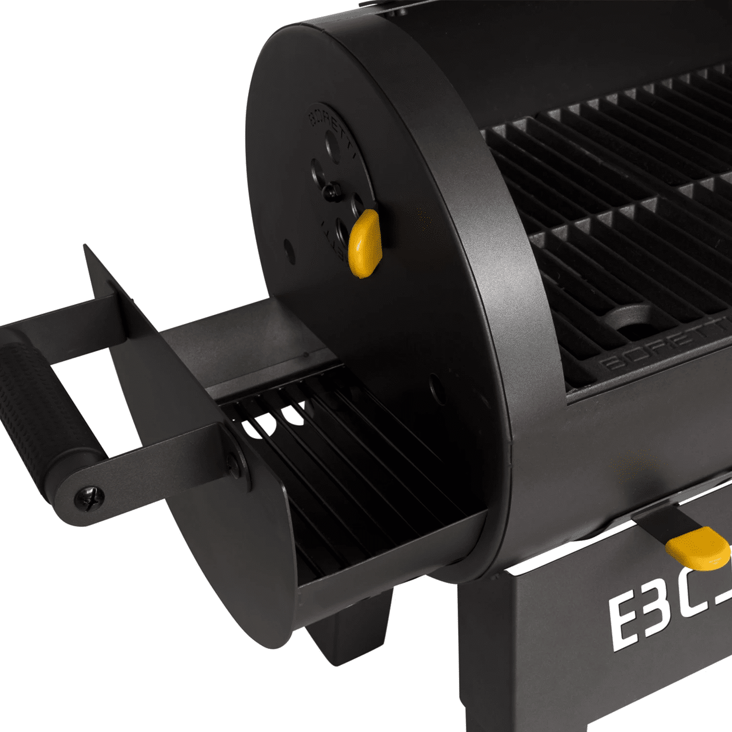 Gratar cu carbuni si termometru integrat, Boretti, TERZO, 30x40 cm, gri