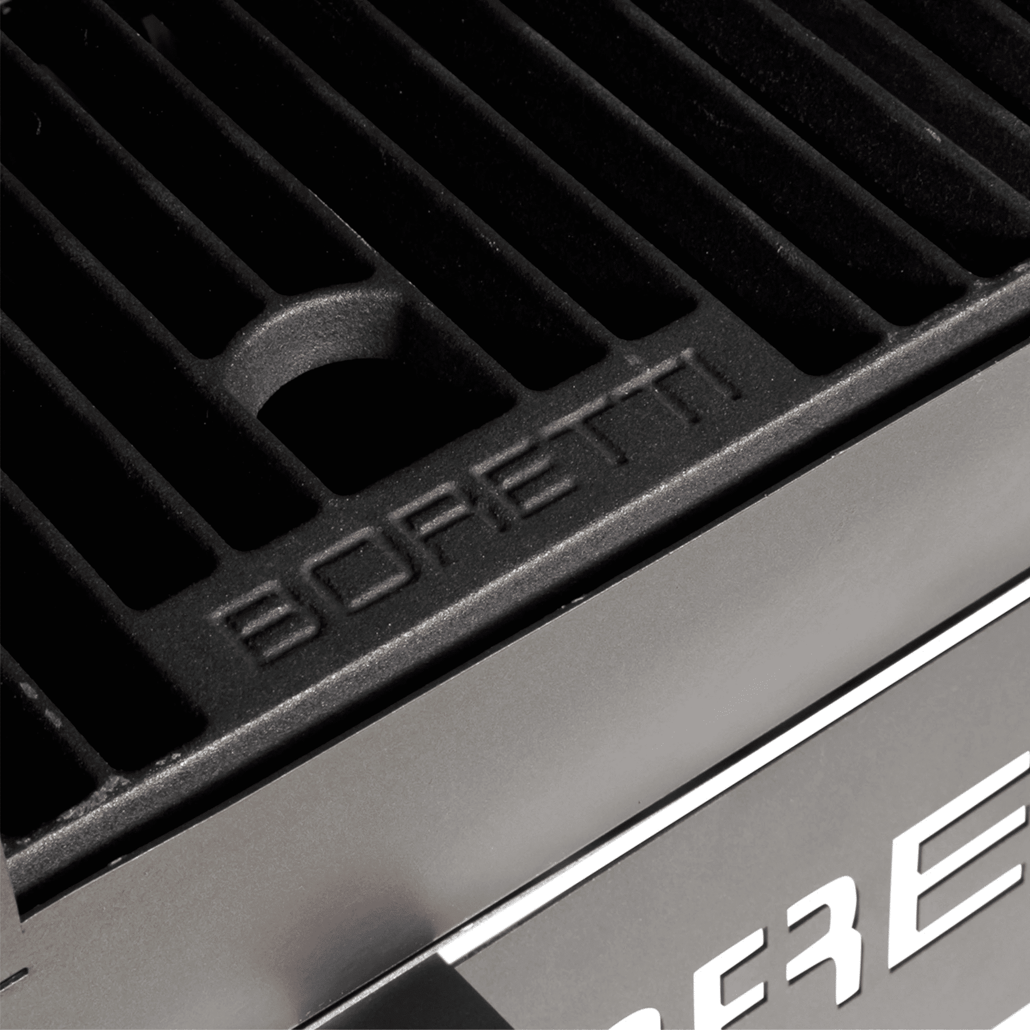 Gratar cu carbuni si termometru integrat, Boretti, TERZO, 30x40 cm, gri