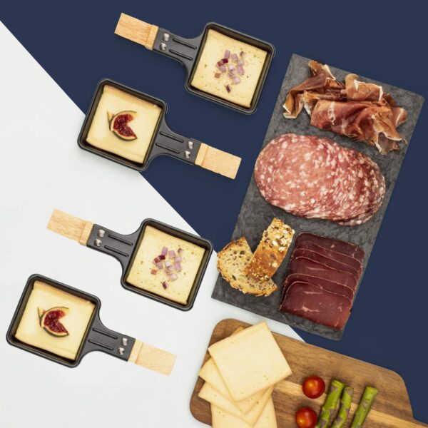 Plita grill si raclette, H.Koenig, WOD6, 900 W, 6 persoane, maro deschis