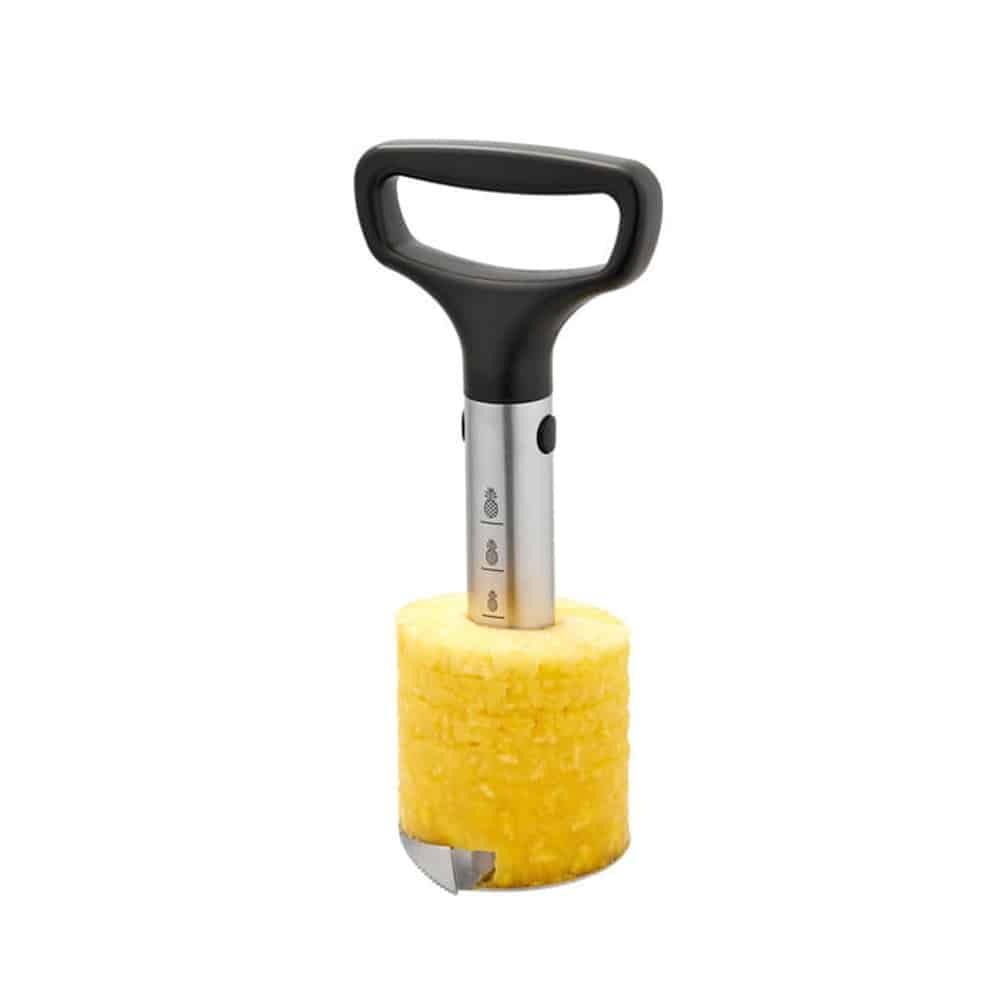 Dispozitiv pentru curatat si feliat ananas, Rosle - negru/inox