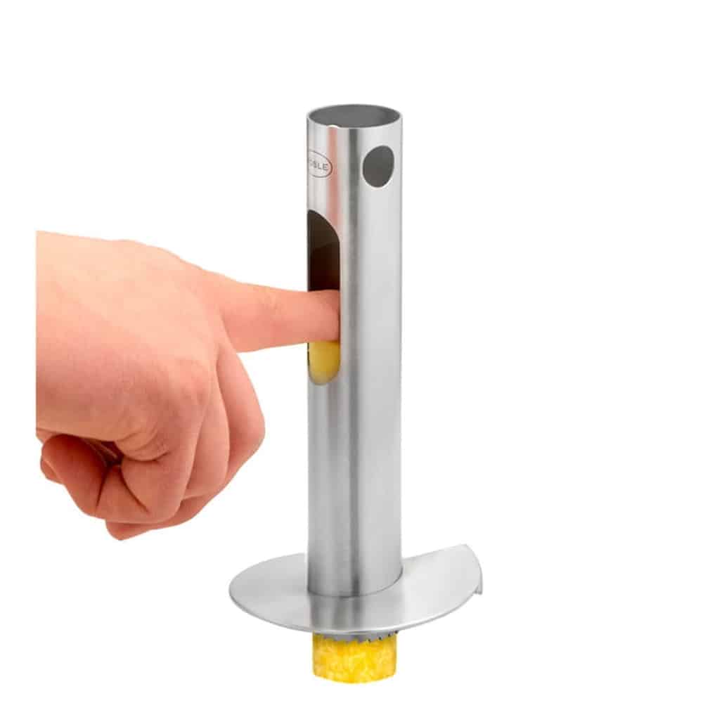 Dispozitiv pentru curatat si feliat ananas, Rosle - negru/inox