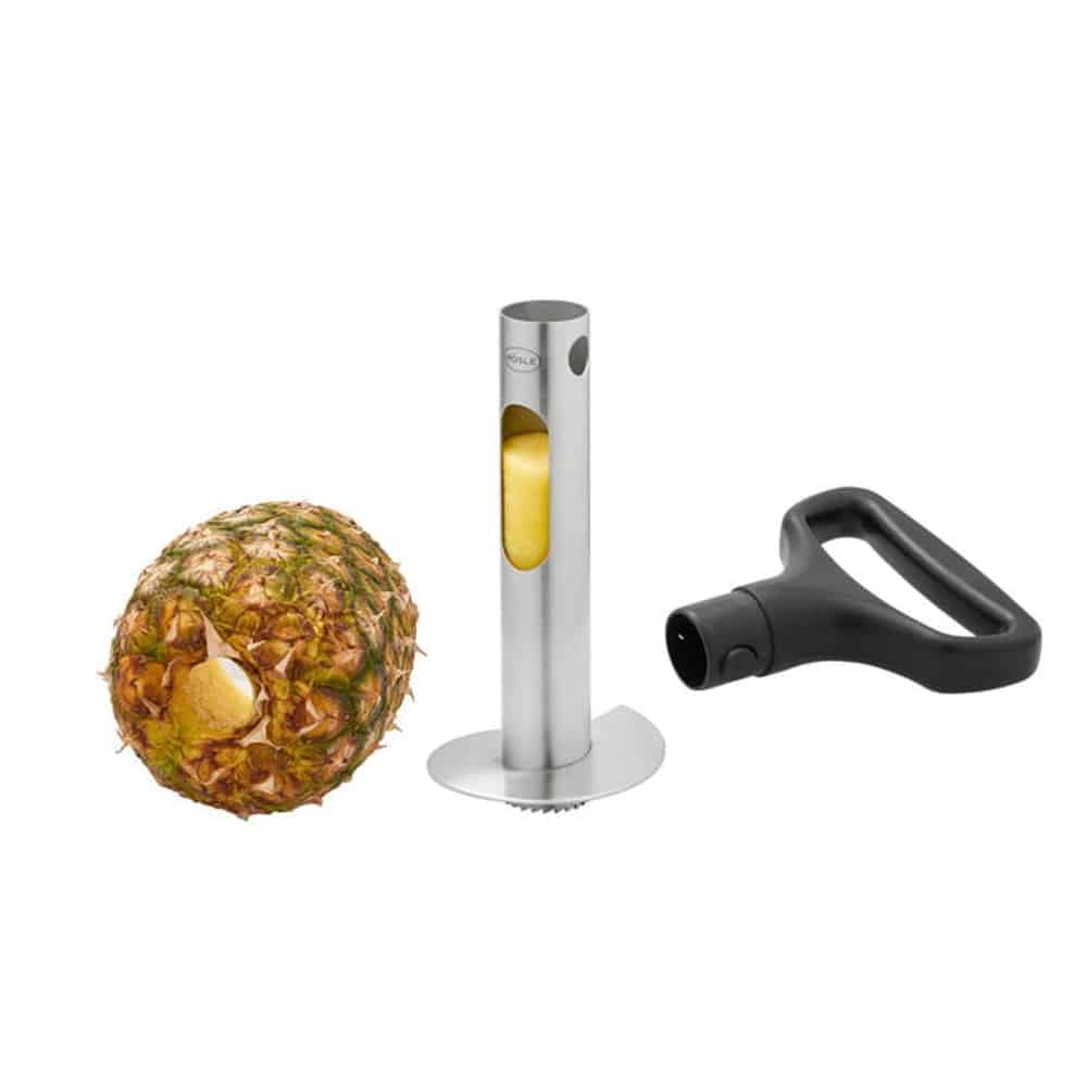 Dispozitiv pentru curatat si feliat ananas, Rosle - negru/inox