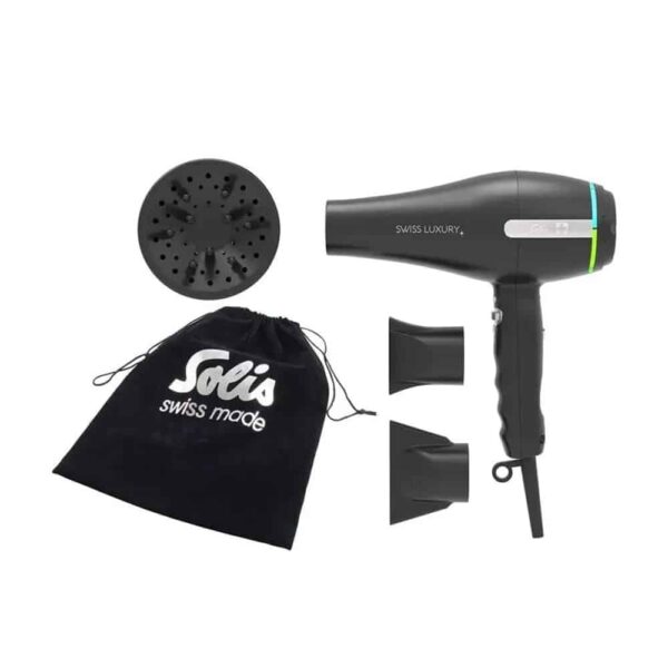 Uscator de par profesional, Solis, Swiss Luxury, 2100 W, negru