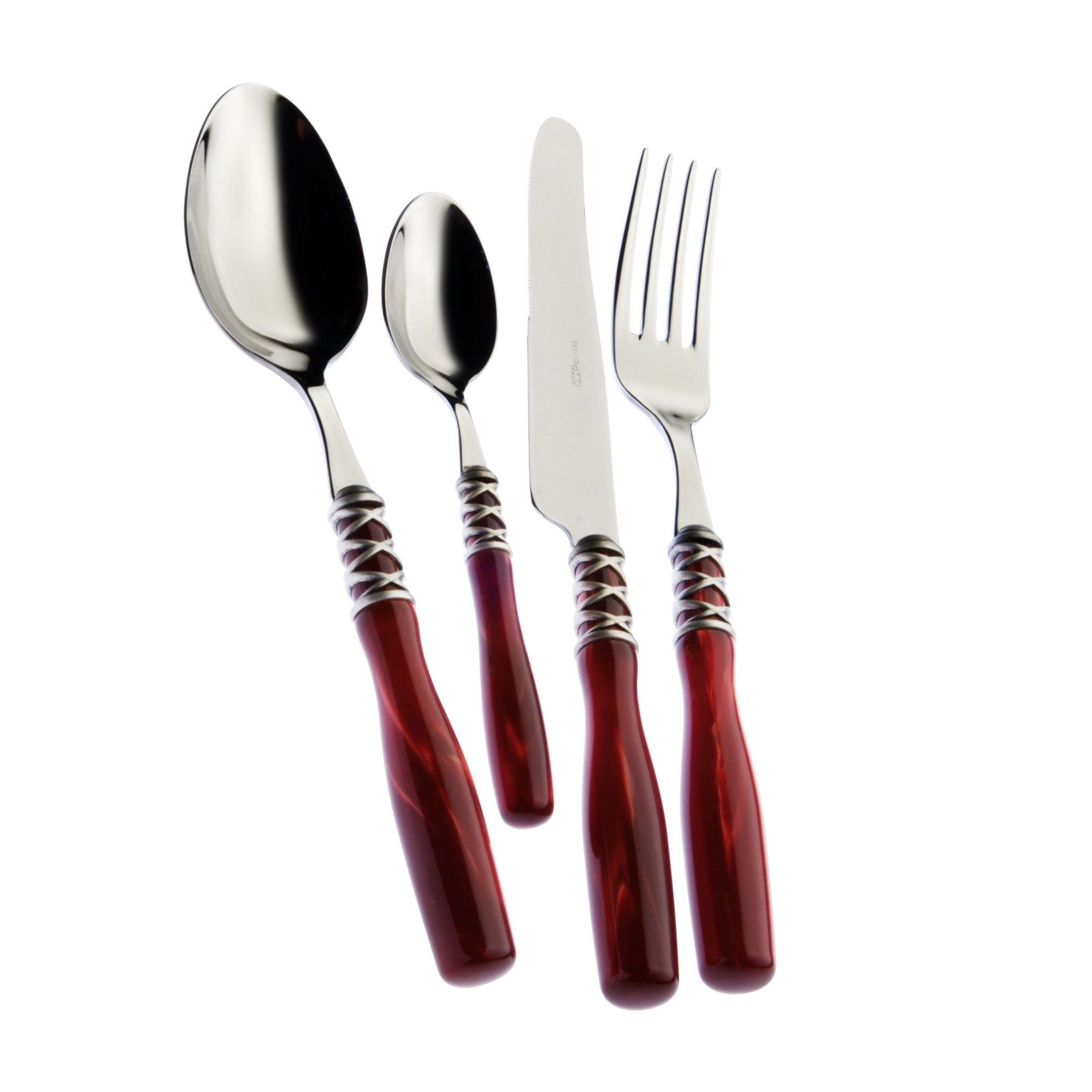 Set 24 tacamuri, Casa Bugatti - Arianna Old-silver, bordeaux