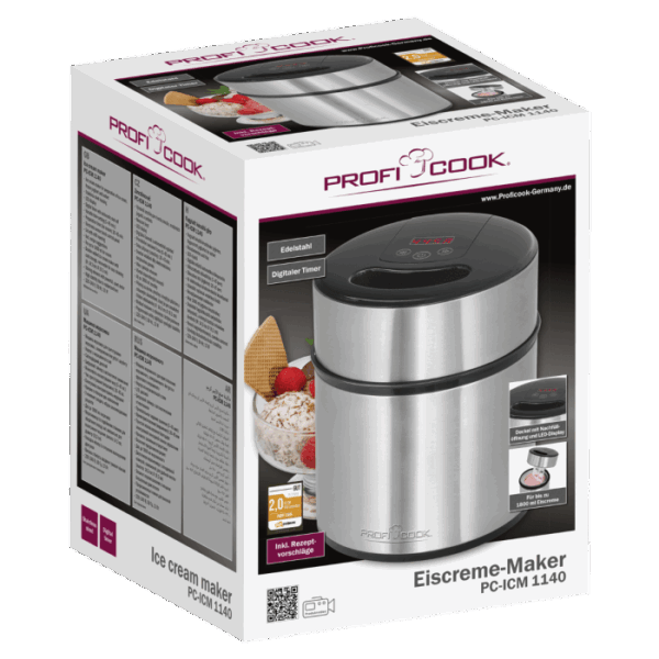 Masina de inghetata, ProfiCook, PC-ICM1140, 2 litri, inox