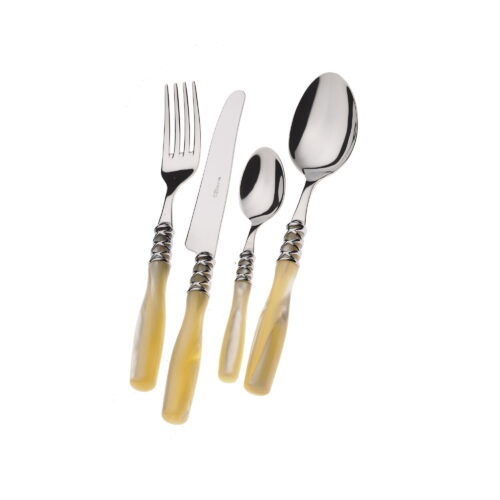 Set 24 tacamuri, Casa Bugatti - Arianna Chromed, ivory