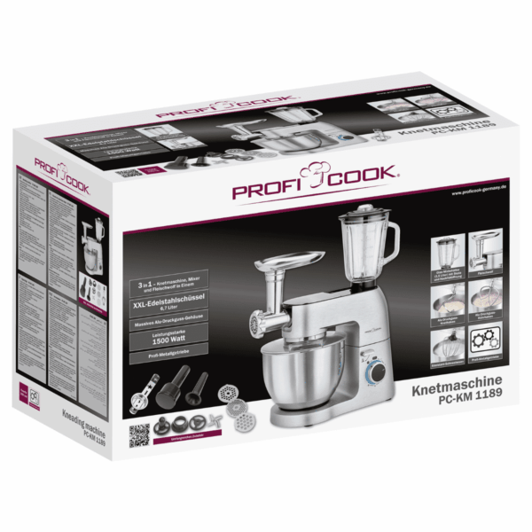 Robot de bucatarie, ProfiCook, PC-KM1189, 6.7 litri, 1500 W, inox