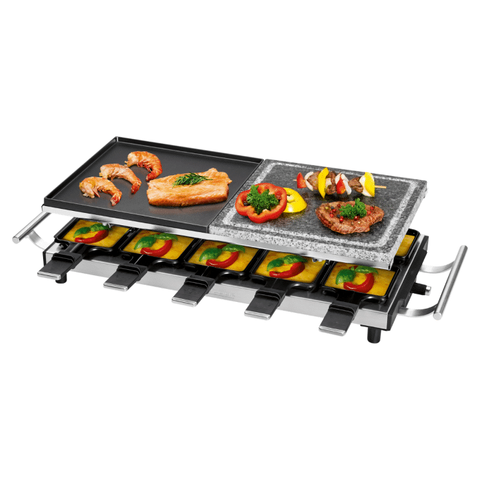 Plita grill si raclette, ProfiCook, PC-RG1144, 1700 W, 10 persoane, inox