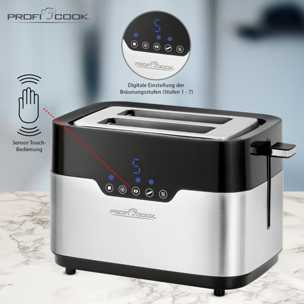 Prajitor de paine, ProfiCook, PC-TA1170, 2 felii, 920 W, inox