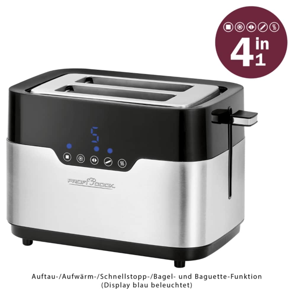 Prajitor de paine, ProfiCook, PC-TA1170, 2 felii, 920 W, inox