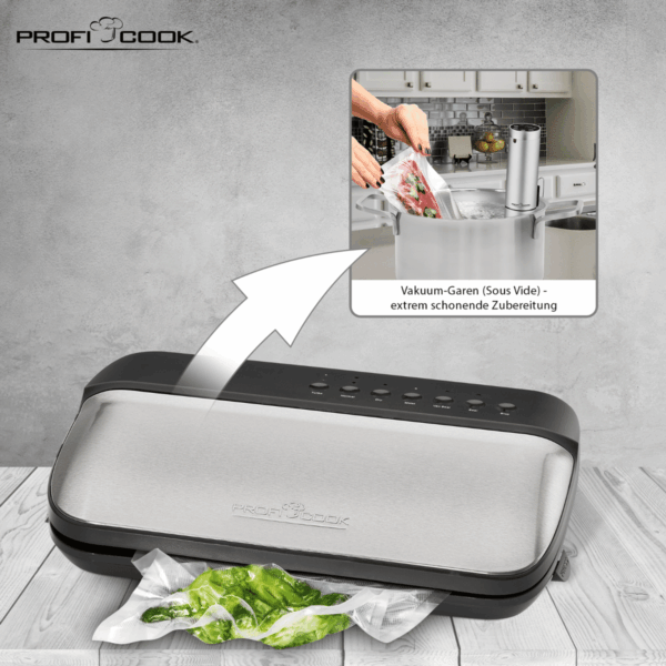 Aparat de vidat, ProfiCook, PC-VK1134, vidare uscata/umeda/marinare, inox