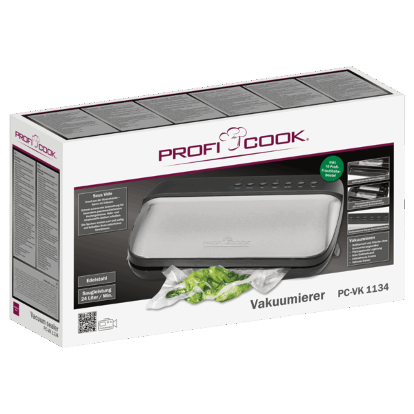 Aparat de vidat, ProfiCook, PC-VK1134, vidare uscata/umeda/marinare, inox