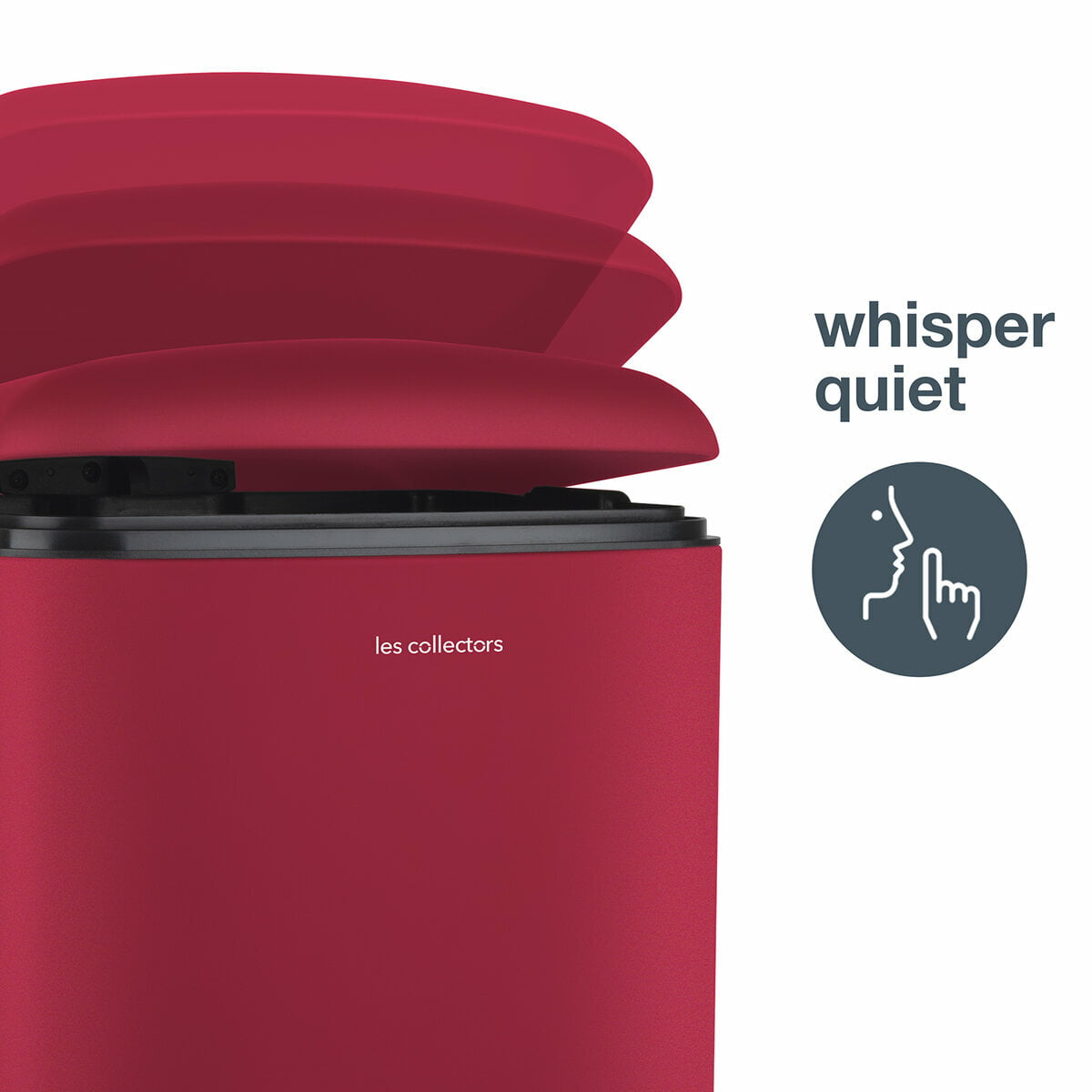 Cos de gunoi cu pedala, Les Collectors, N722, 30 litri, 1 compartiment, rosu