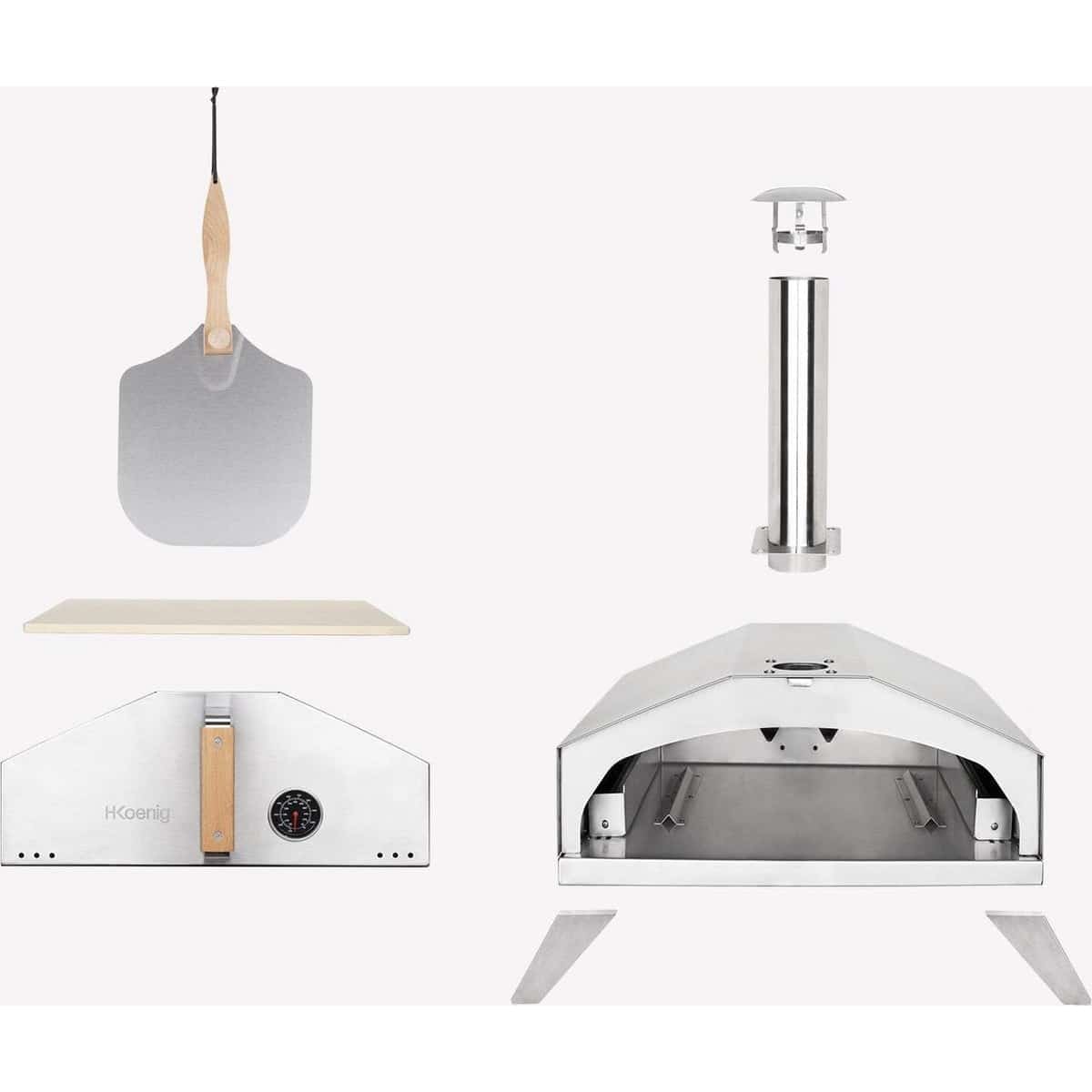 Cuptor pe gaz pentru pizza, H.Koenig, GINO440, 30.5x30.5 cm, inox