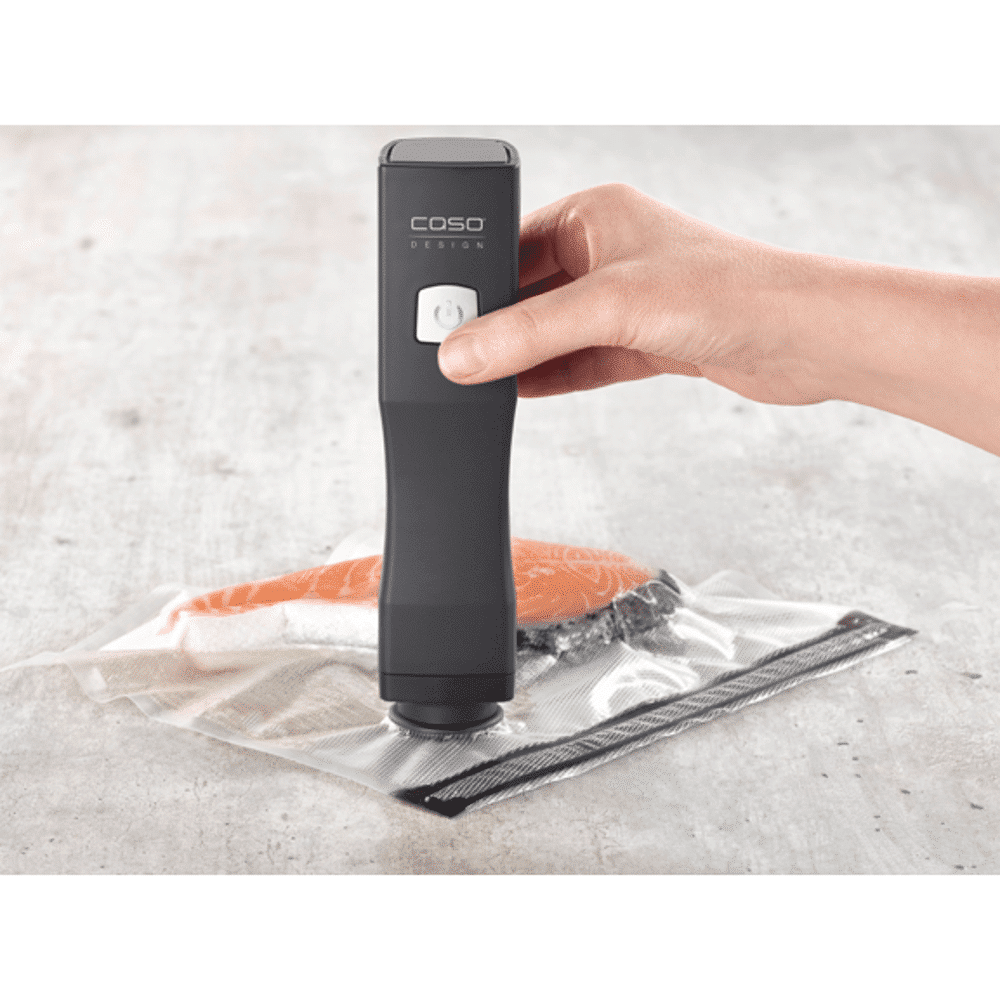 Aparat de vidat portabil cu pungi, Caso Germany, Vacu OneTouch, vidare uscata/umeda, negru