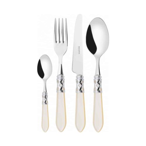 Set 16 tacamuri, Casa Bugatti – Aladdin Chromed, ivory