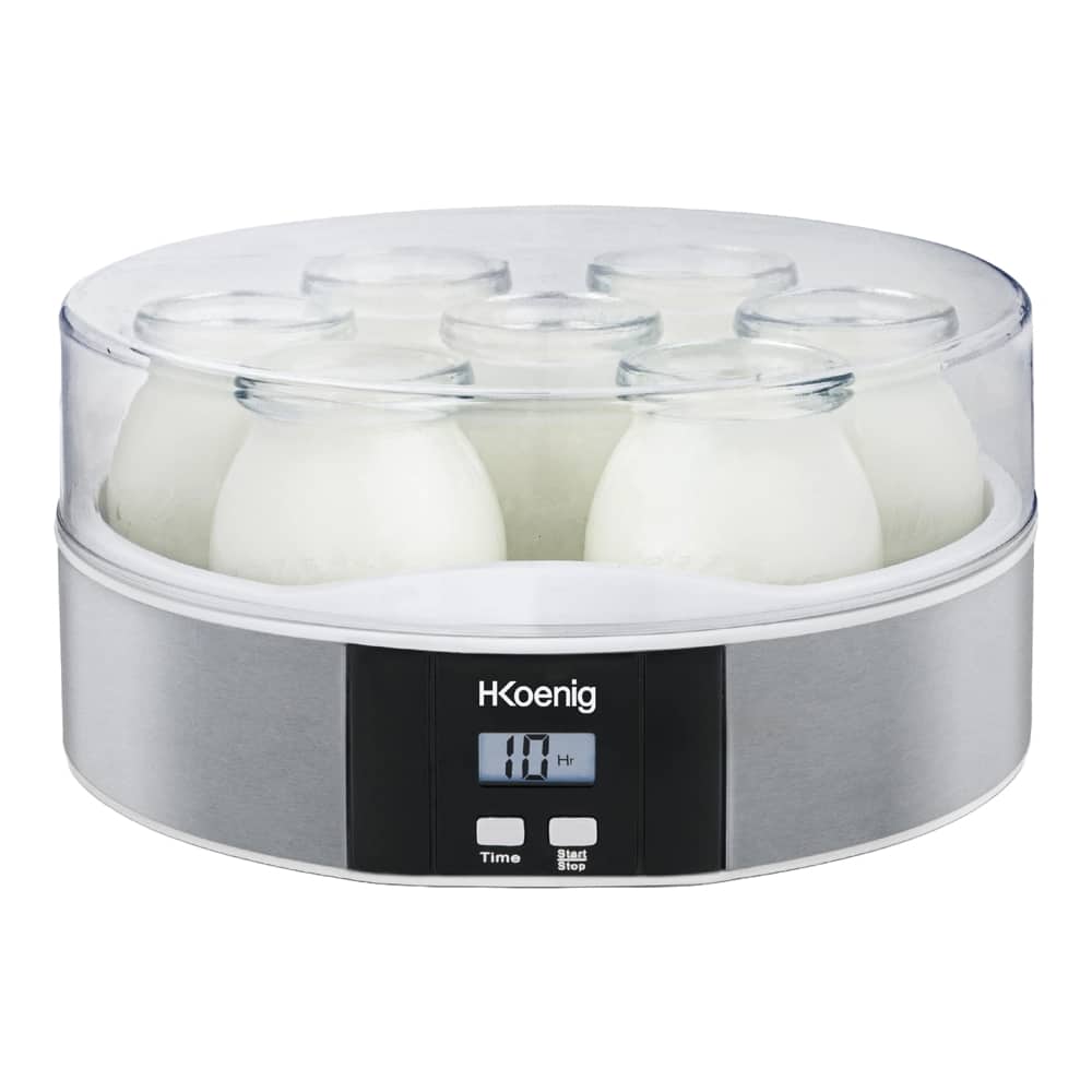 Aparat de facut iaurt, H.Koenig, ELY70, 7x160 ml, 15 W, inox