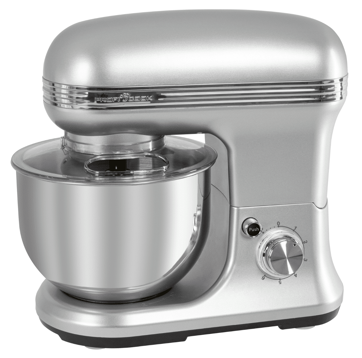 Set mixer cu bol si cantar de bucatarie, ProfiCook, PC-KM1222, 5 litri, 1200 W, inox