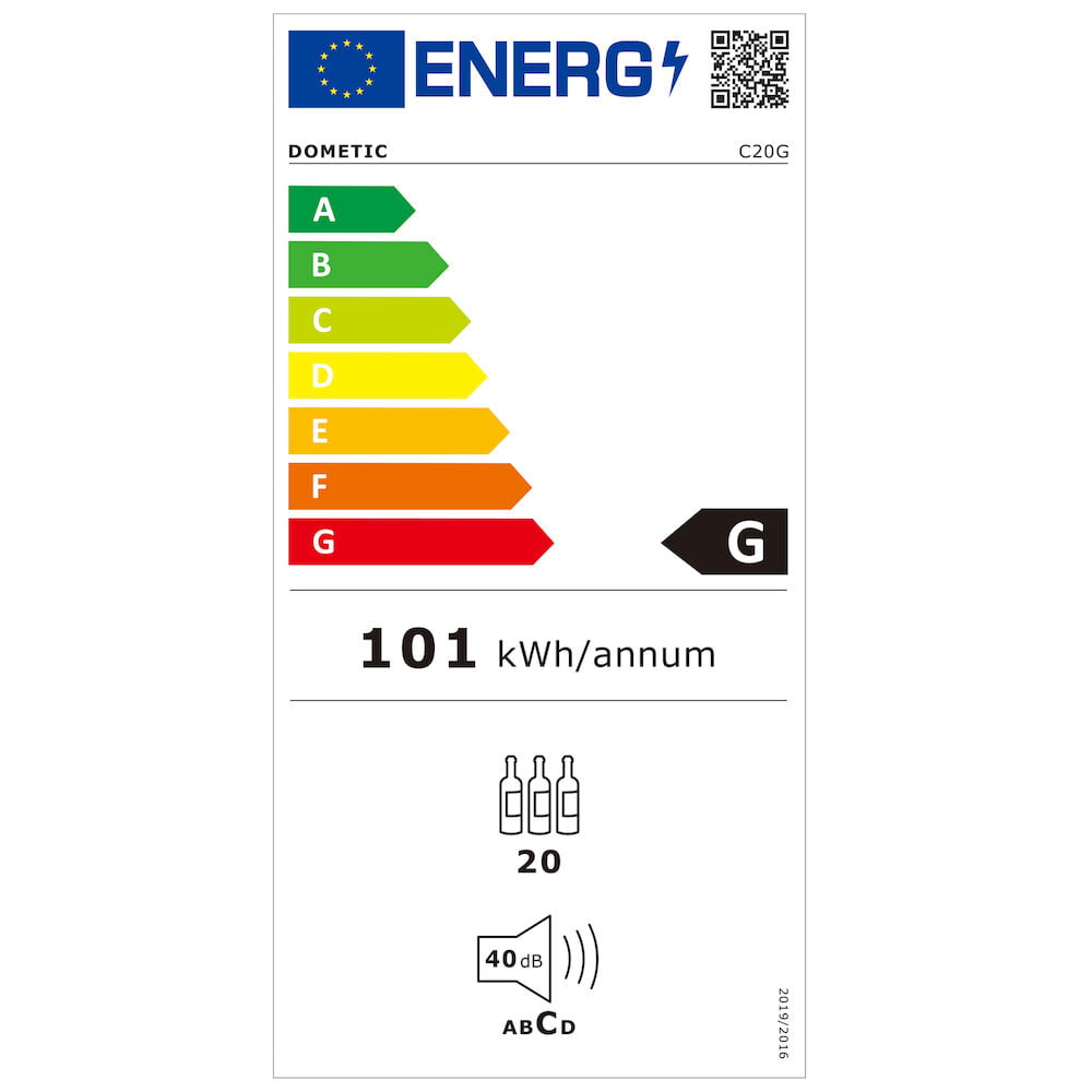 Racitor de vinuri, 20 sticle, Dometic, C20G, negru