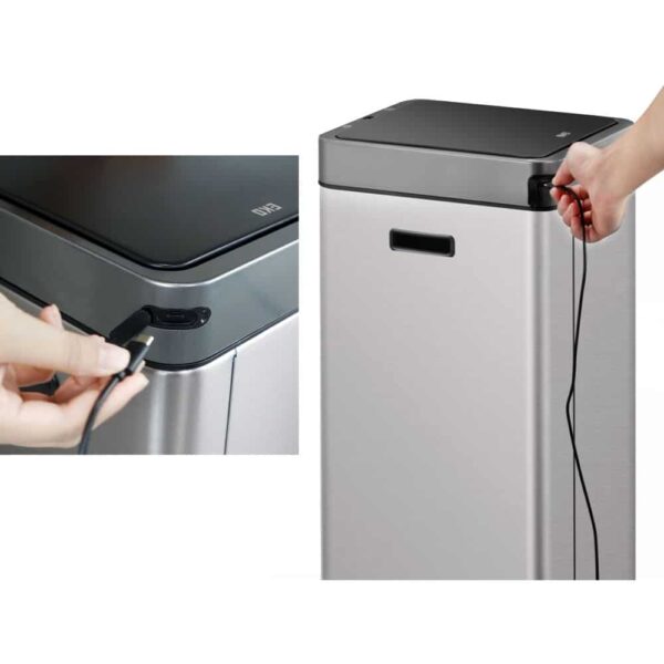 Cos de gunoi cu senzor, EKO, Mirage Slim, 30 litri, 1 compartiment, inox
