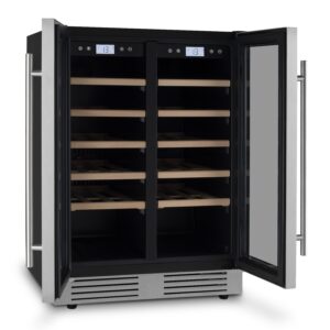 Racitor de vinuri Dual Zone, 42 sticle, LES PETITS CHAMPS, CAVCED42, inox