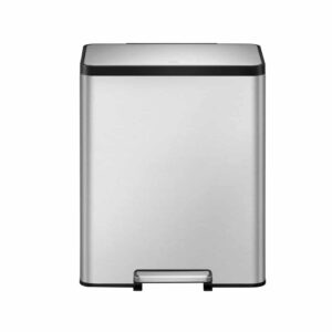 Cos de gunoi cu pedala, EKO, Ecocasa II Recycling, 30+30 litri, 2 compartimente, inox