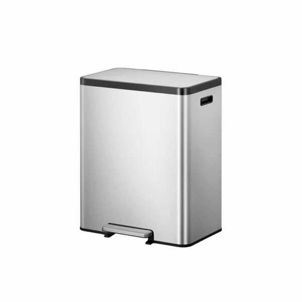 Cos de gunoi cu pedala, EKO, Ecocasa II Recycling, 30+30 litri, 2 compartimente, inox