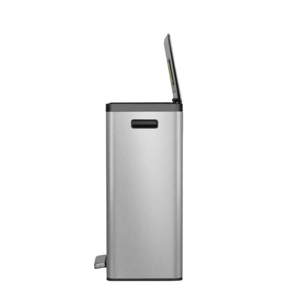 Cos de gunoi cu pedala, EKO, Ecocasa II Recycling, 30+30 litri, 2 compartimente, inox