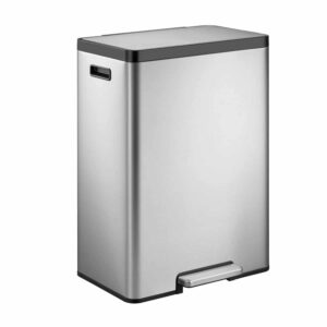 Cos de gunoi cu pedala, EKO, Ecocasa II Step, 45 litri, 1 compartiment, inox
