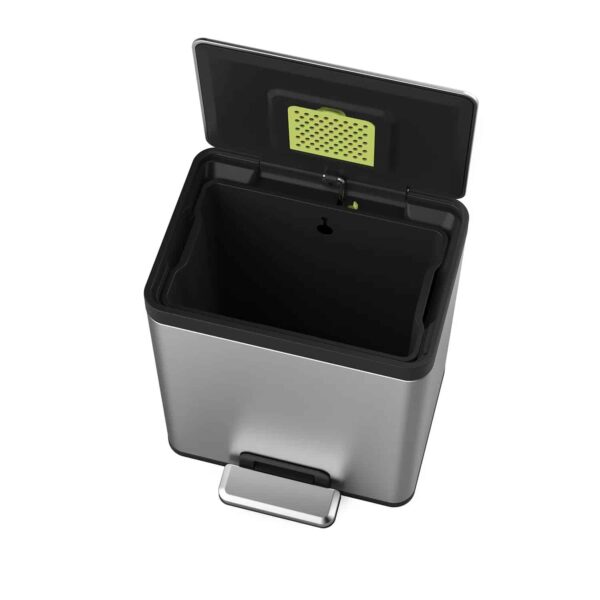 Cos de gunoi cu pedala, EKO, Ecocasa II Step, 45 litri, 1 compartiment, inox