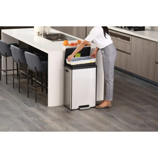 Cos de gunoi cu pedala, EKO, Ecocasa II Step, 45 litri, 1 compartiment, inox