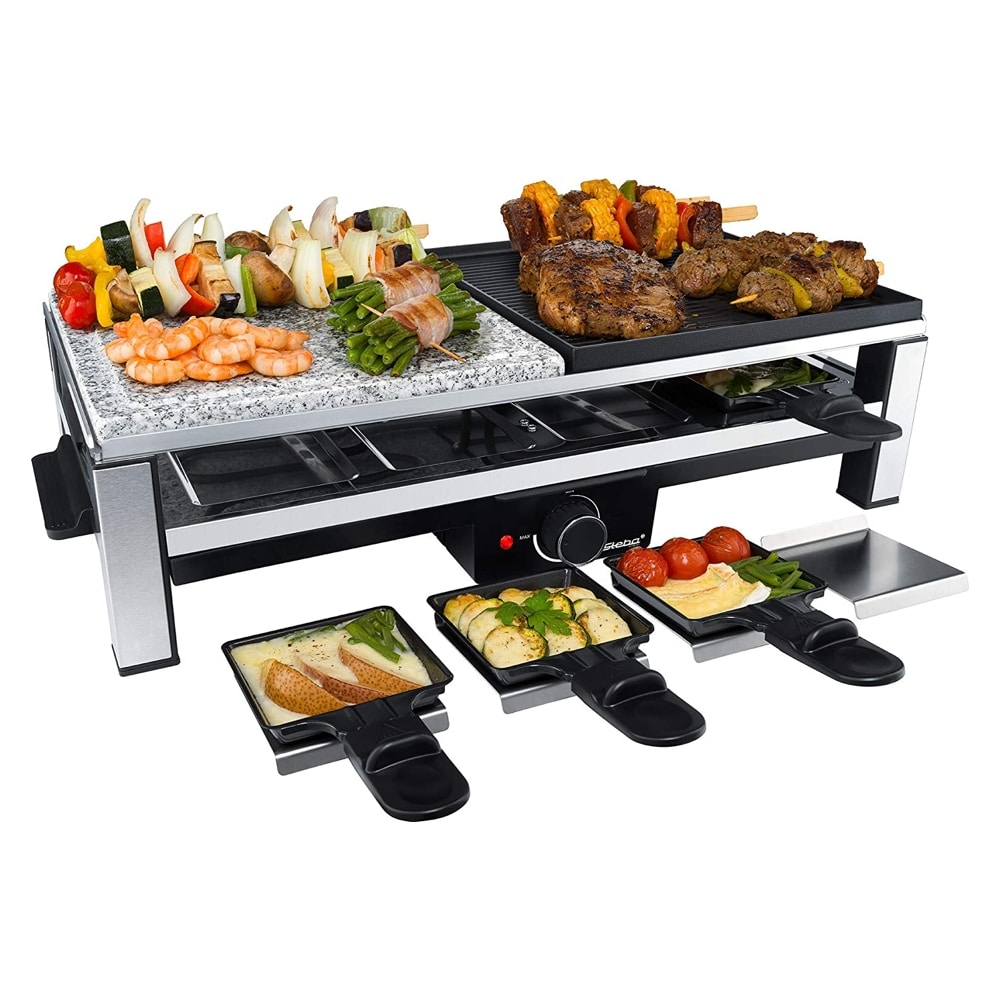 Plita grill si raclette, Steba Germany, RC108, 2000 W, 8 persoane, inox