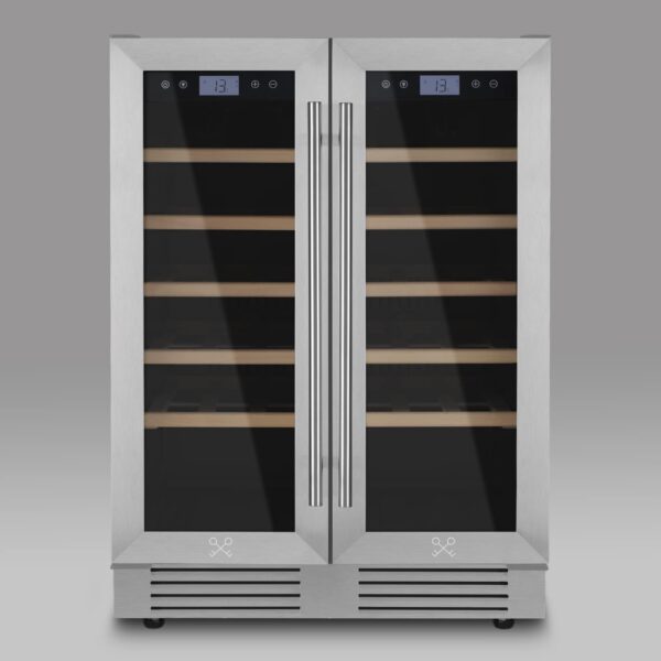 Racitor de vinuri Dual Zone, 42 sticle, LES PETITS CHAMPS, CAVCED42, inox