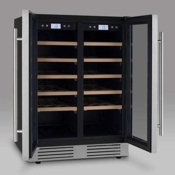 Racitor de vinuri Dual Zone, 42 sticle, LES PETITS CHAMPS, CAVCED42, inox
