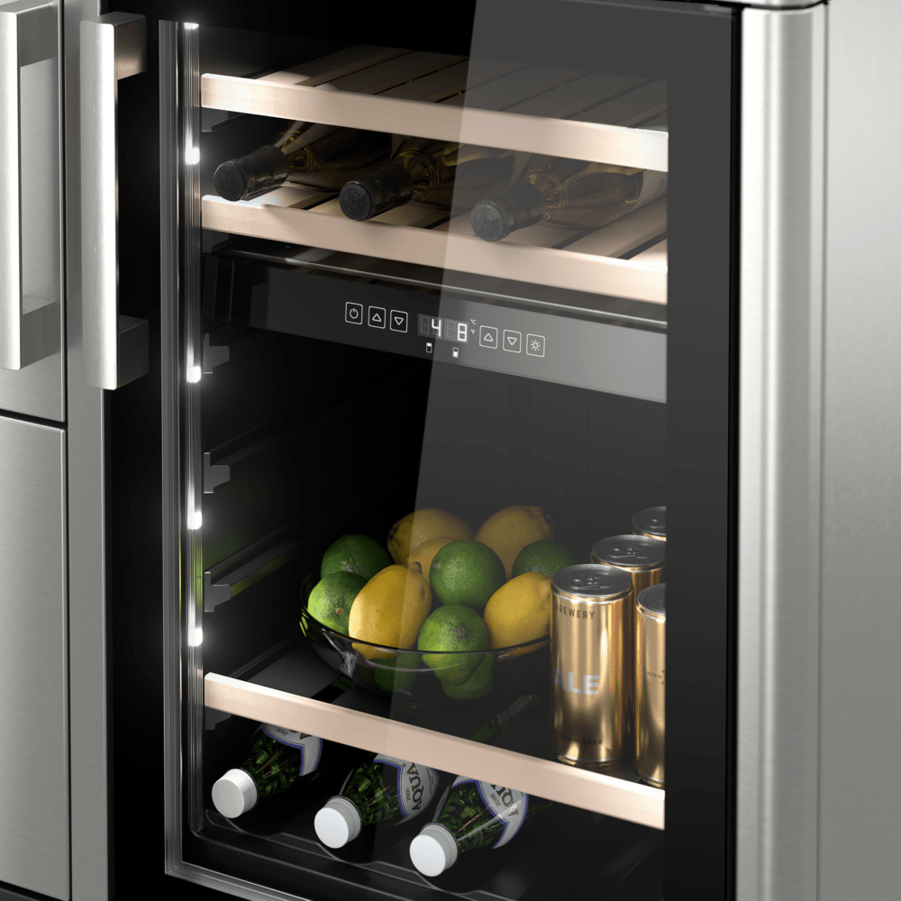 Bar mobil cu racitor de vinuri incorporat Dual Zone, 39 sticle, Dometic, MB550S, inox