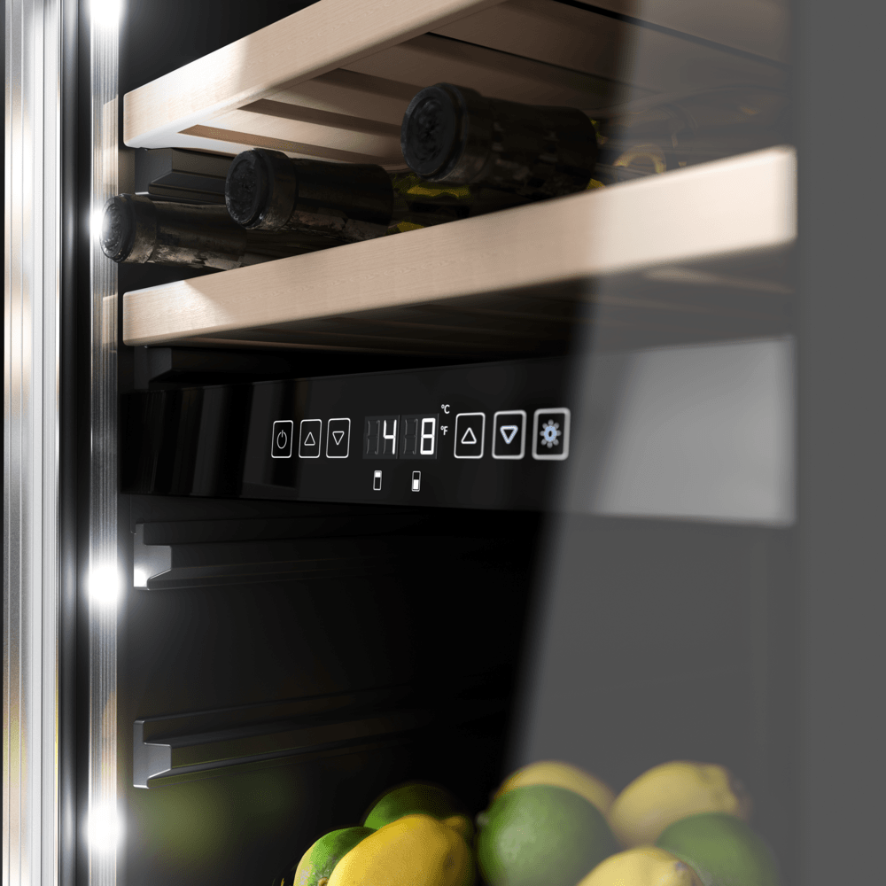 Bar mobil cu racitor de vinuri incorporat Dual Zone, 39 sticle, Dometic, MB550S, inox