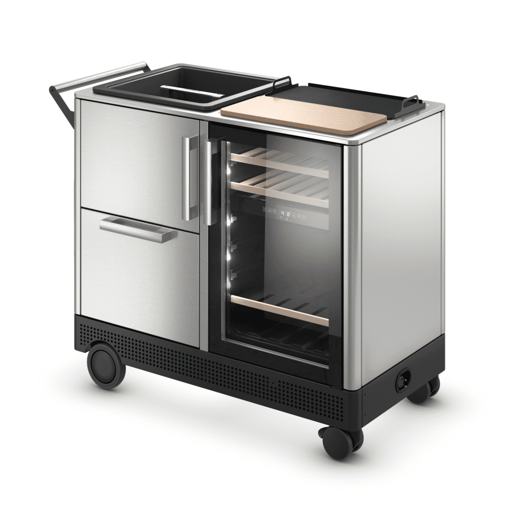 Bar mobil cu racitor de vinuri incorporat Dual Zone, 39 sticle, Dometic, MB550S, inox